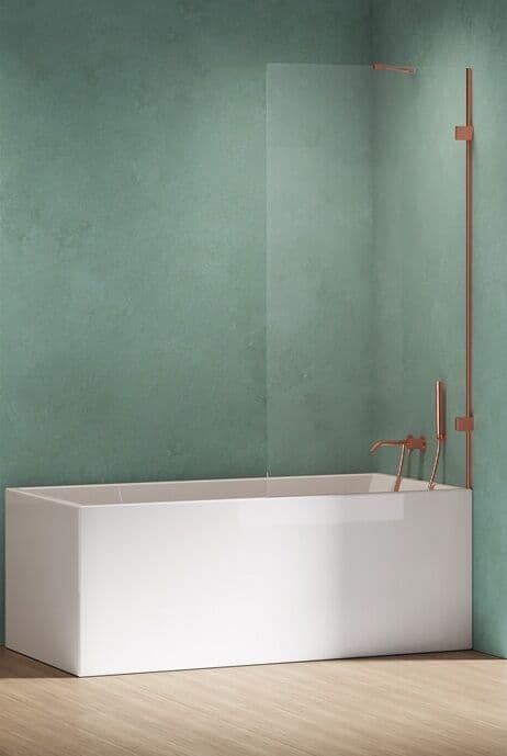 New Trendy Eventa Copper Shine Parawan nawannowy 60x150 cm z wspornikiem skośnym przejrzyste miedź połysk EXK-5694