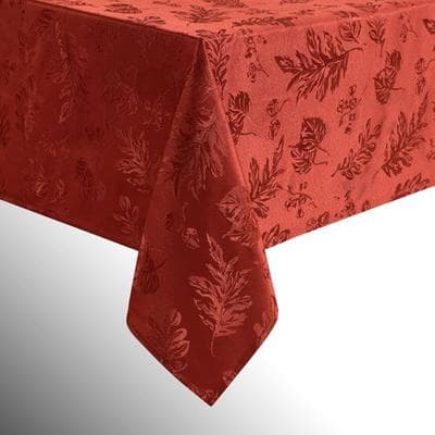 Threadmade Home Llc Graceful Leaves Rectangle Tablecloth, 60 x 102, Ember Glow