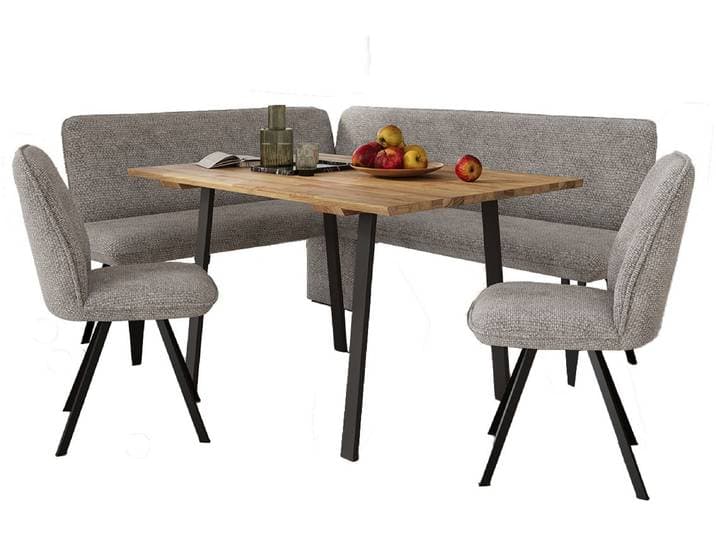 Eckbankgruppe GOODPRODUCT Mily Essecke, Sitzgruppe, Eckbankgruppe, Küchenbankgruppe , grau (taupe grau, schwarz), B:205cm H:89cm T:164cm, Sitzmöbel-Sets, Eckbankgruppe, BESTSELLER