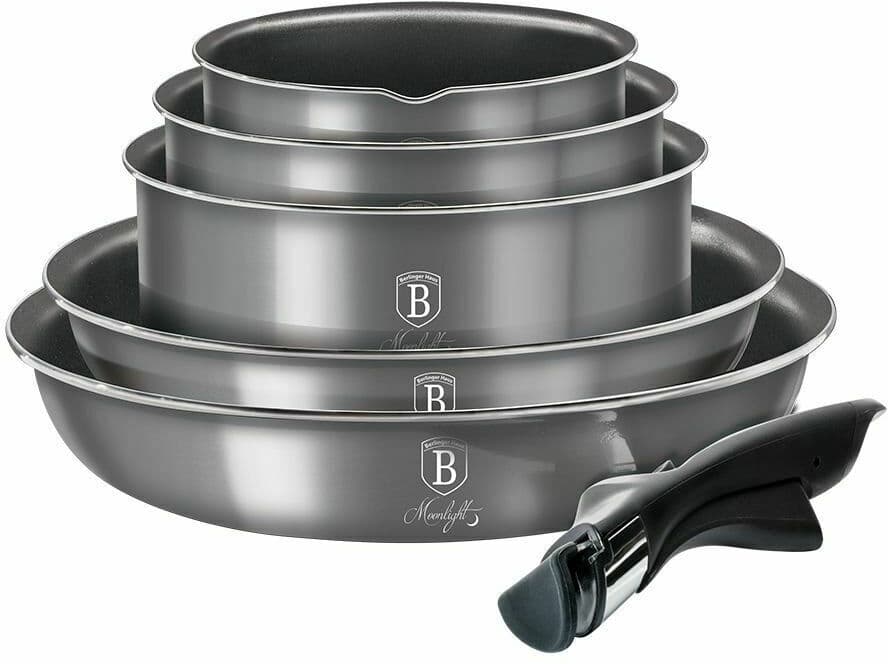 Berlinger Haus 9 - Piece Non-Stick Cookware Set Silver 9