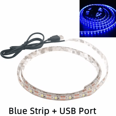 Inspire Curations 1M 5M USB LED Strip Lights For TV Backlight And Home Decor blue not Waterproof 4 Meter