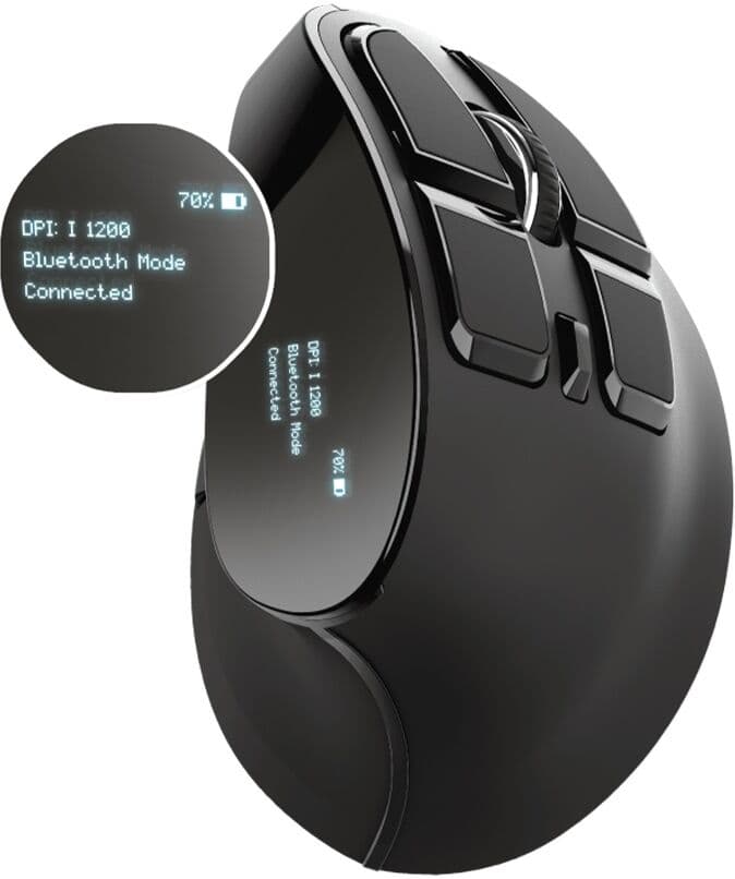 Trust Ratón óptico inalámbrico/Bluetooth ergonómico Voxx 2400 DPI (negro) - CONFIANZA
