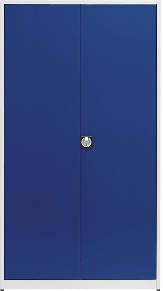 Universalschrank, extrahoch, HxBxT 2200 x 1200 x 500 mm, lichtgrau / ultramarinblau mauser
