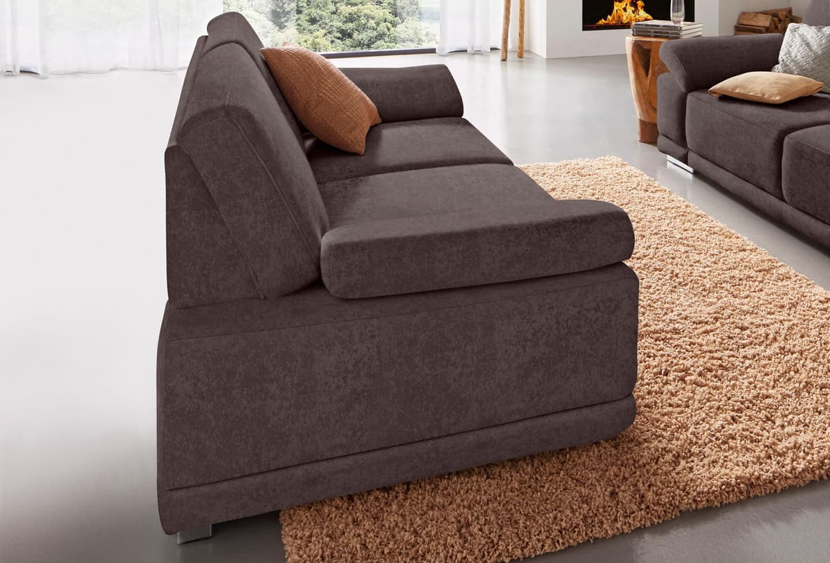 2,5-Sitzer SIT & MORE "Coria", braun, B:191cm H:80cm T:99cm, Struktur ( 100% Polyester);Struktur fein ( 90% Polyester; 10% Polyamid);Luxus-Microfaser ALTARA NUBUCK (100% Polyester);Kunstleder SOFTLUX, Sofas, 2 5-Sitzer