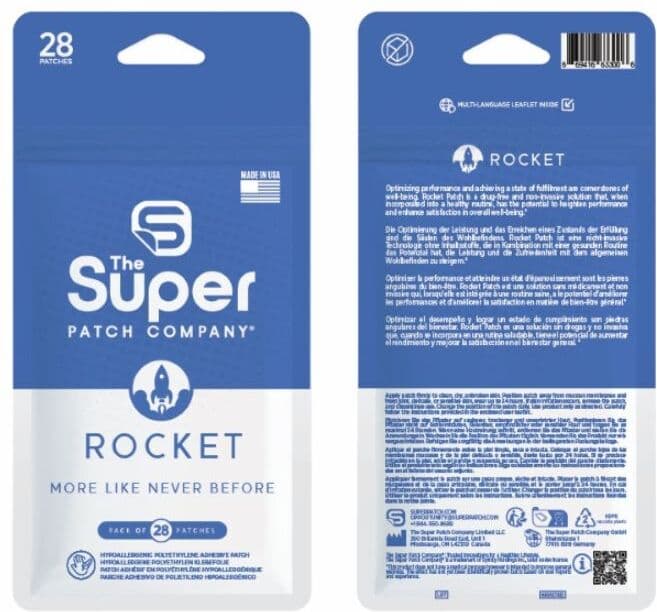 ROCKET Super Patch - Pacote de 28 parches: Estimulação vibrotáctil que pode aumentar o rendimento e melhorar a satisfação no bem-estar geral