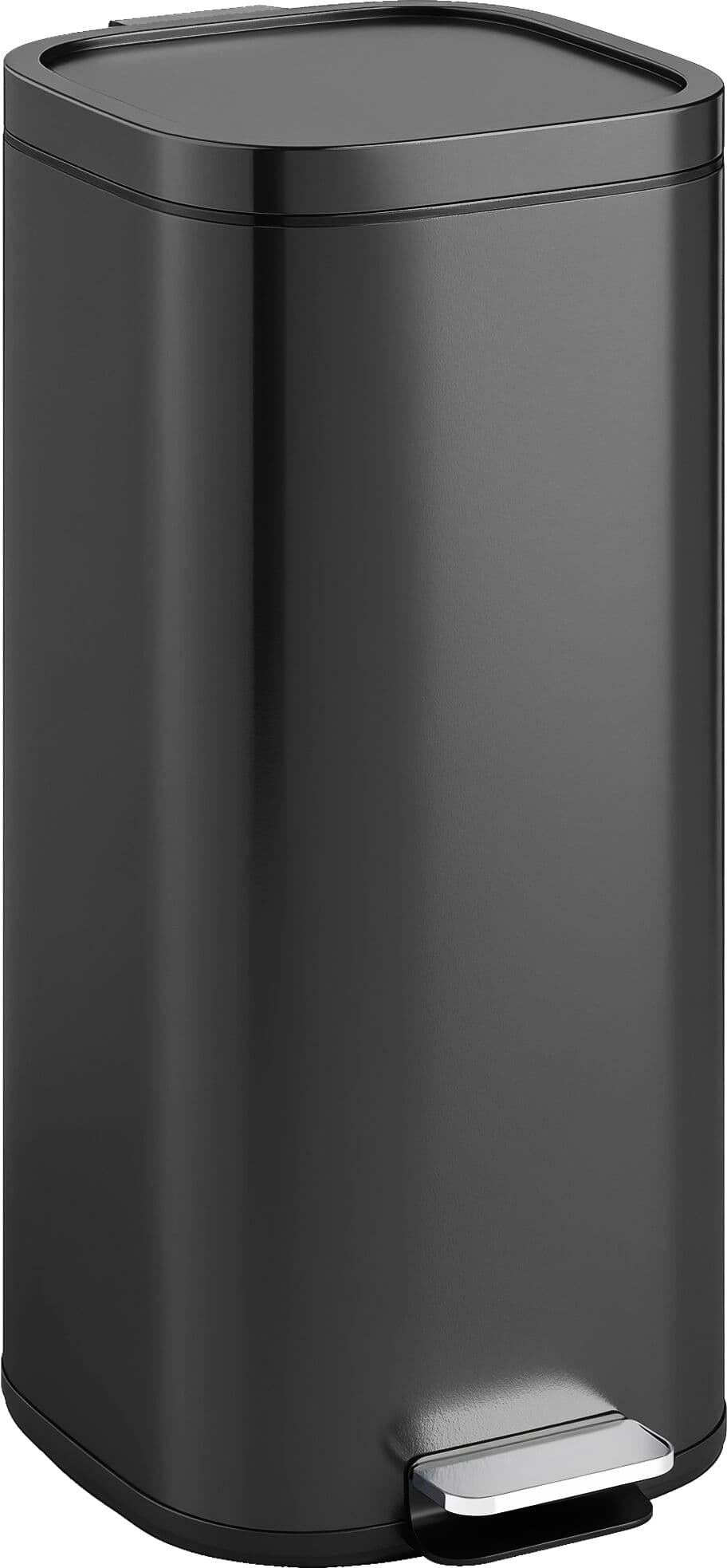 Homcom Pattumiera da cucina 30 L a pedale con coperchio ammortizzato e fermo apertura, nero   Aosom Italy