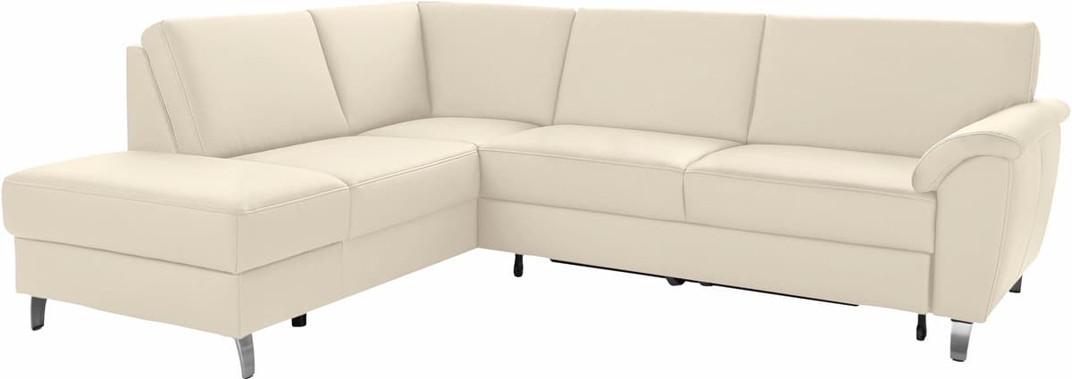 Ecksofa SIT & MORE "Texel L-Form", beige (creme), B:250cm H:87cm T:201cm, Kunstleder SOFTLUX;Luxus-Microfaser (100% Polyester), Sofas, Ecksofa, mit Federkern, wahlweise mit Schlaffunktion und Bettkasten