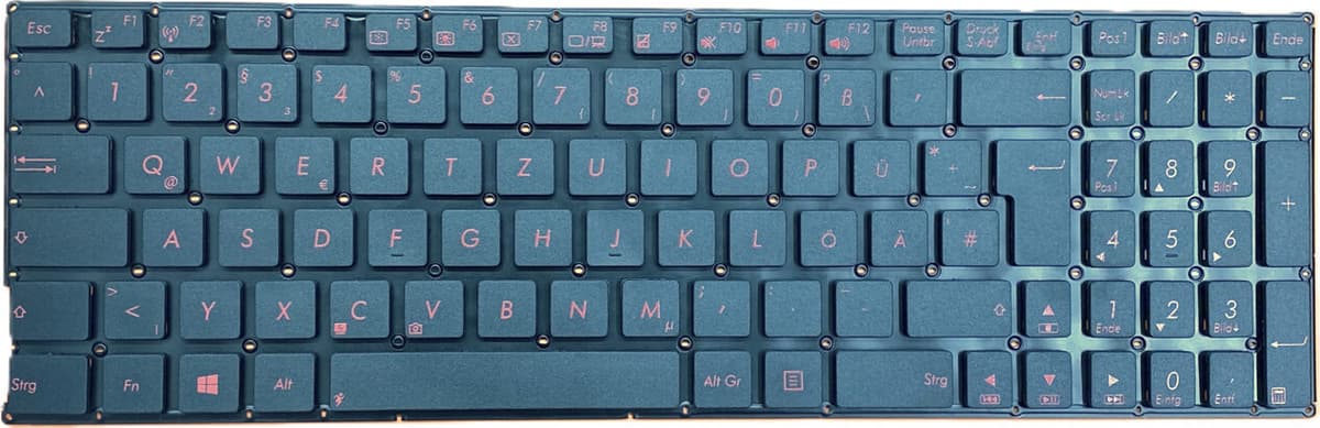 T-ProTek Toetsenbord zwart met rode letters compatibel met Asus VivoBook X556UA-XO974T