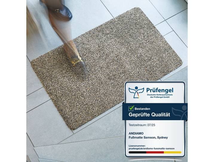 Fussmatte GOODPRODUCT Sydney, Schmutzfangmatte , grau (granit), B:40cm H:6mm L:60cm, Baumwolle, Teppiche, Fussmatte, Melierte Optik, für den Innenbereich, waschbar bei 30 Grad