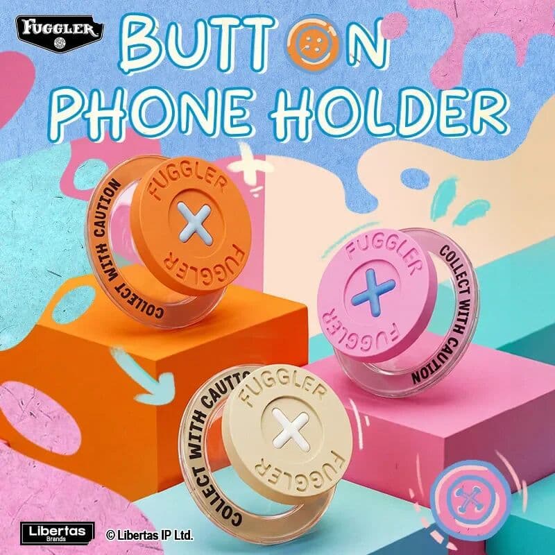 Fuggler Official Button Expandable Phone Airbag Holder Trendy Toy Peripherals Multi Color Universal Smartphone Stand For Adult