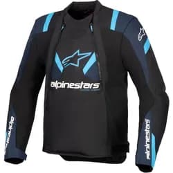 Alpinestars T-Stunt Air, Textiljacke - Schwarz/Dunkelblau/Hellblau - S