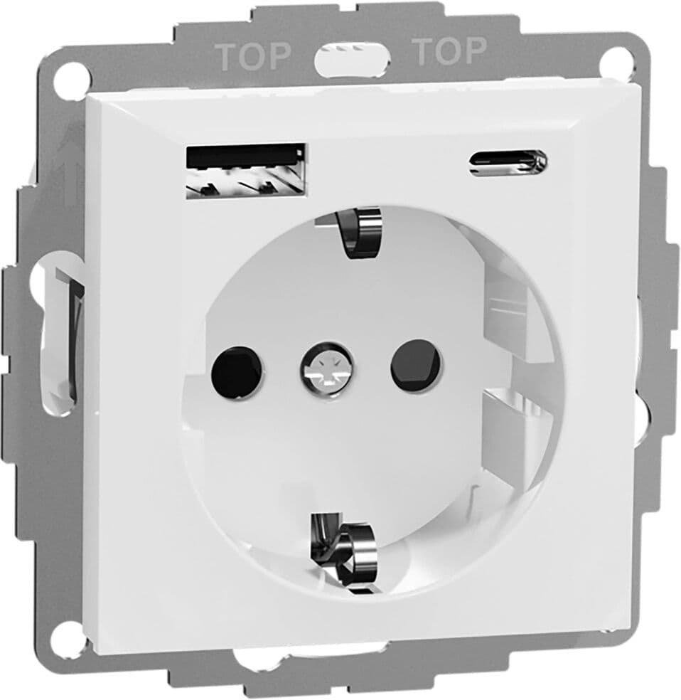 Elko Rs Nordic Enkel Stikkontakt Med Usb A+c 3a Renhvit