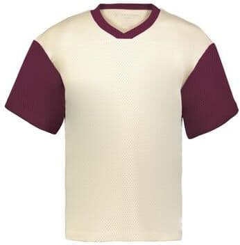 Holloway 226120 PREP STREET FAN JERSEY T-Shirt in Alabaster/Maroon size 3XL   Polyester