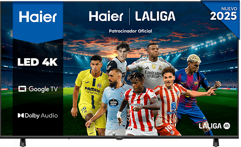 REACONDICIONADO Seminuevo Muy bueno TV LED 43" - Haier H43K85FUX K85F Series, Smart (Google TV), HDR 4K, Direct LED, Dolby Audio, Sin marcos, Negro