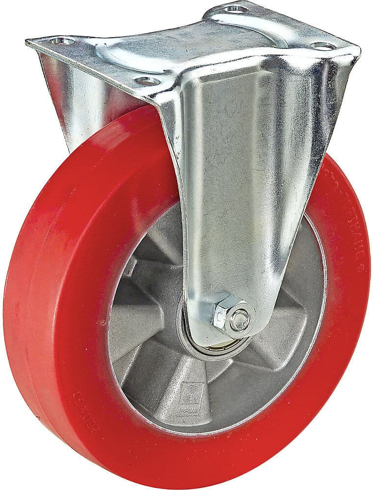 Polyurethan-Reifen auf Alu-Felge, Rad-Ø x Breite 100 x 40 mm, Bockrolle, Tragfähigkeit 200 kg Wicke