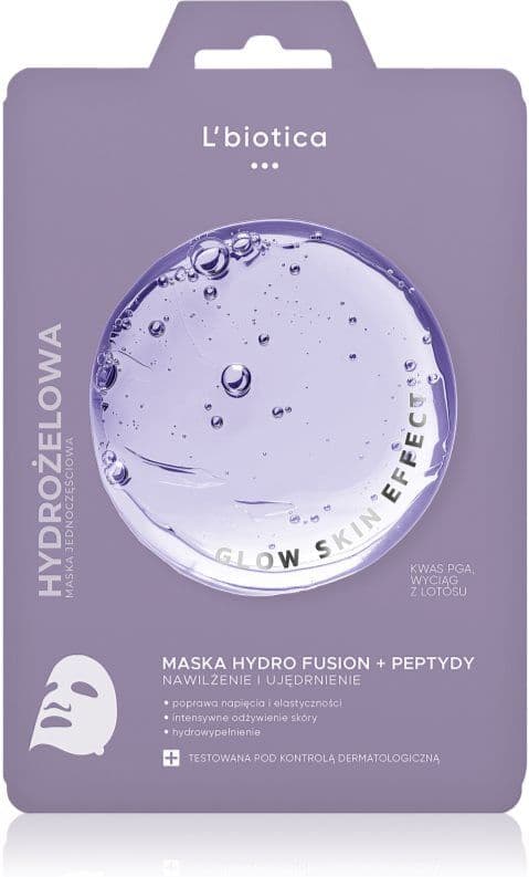 L’biotica PGA Hydro Fusion + Peptides maska hydrożelowa o intensywnym działaniu do ujednolicenia kolorytu skóry 1 szt.