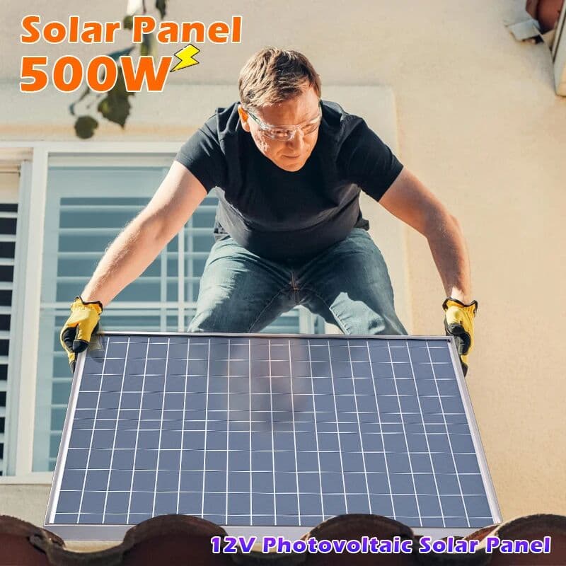 12V Photovoltaic 500W 1000W Solar Panel Power Bank Kit 100A Controller Solar Plate for Home/Camping/RV/Car Fast Battery Charger