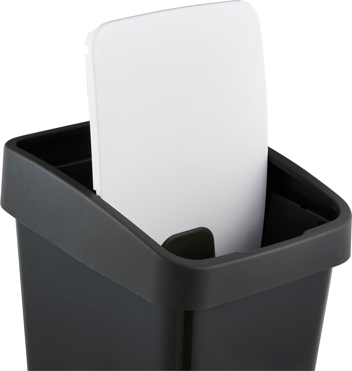 keeeper "magne, Abfallbehälter mit Flip-Deckel, 40 x 30 x 61,5 cm" 1 Behälter 45 l, komfortabler Soft-Touch-Point, Made in Europe schwarz, graphite B/H/T: 30cm x 61,5cm x 40cm, 45 l
