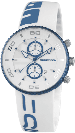 MomoDesign Jet Aluminium Chrono Vit/Blå 43mm