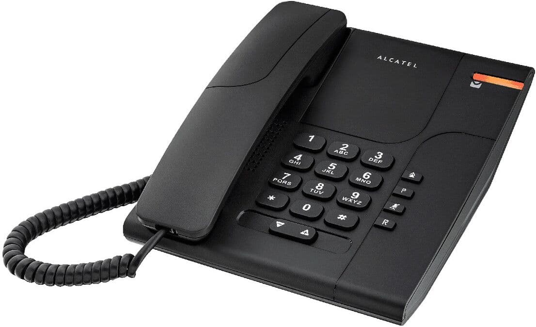 Alcatel Temporis 180 Noir Occasion Téléphone filaire analogique d'occasion avec écran LCD, fonction mains libres et répertoire intégré, idéal pour les