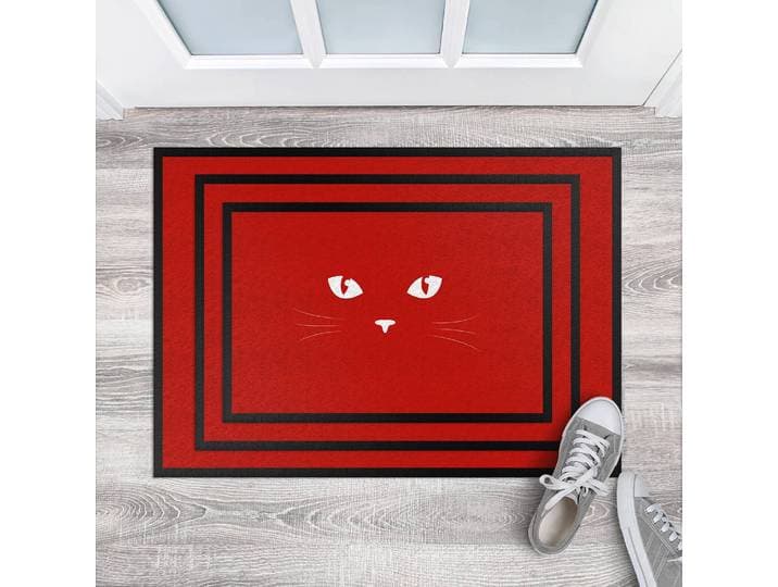 Paillasson Yeux de chat 85 x 60cm Rouge/Rouge