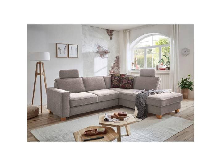 Sit & More Ecksofa, Taupe, Holz, Buche, L-Form, Ottomane rechts, 236x213 cm, Goldenes M, DGM-Klimapakt, Oeko-Tex® Standard 100, Made in Europe, Rücken echt, Armteil links, Wohnzimmer, Sofas & Couches, Wohnlandschaften, Ecksofas