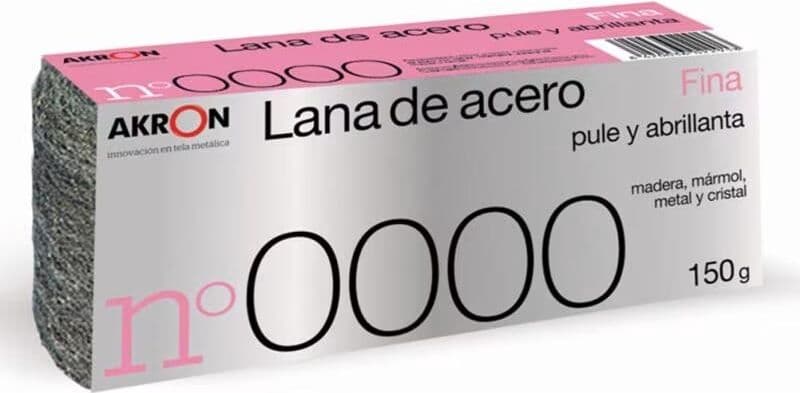 Lana De Acero Akron Grado 0000 Para Pulido Y Acabado Gris Talla Única Unisex