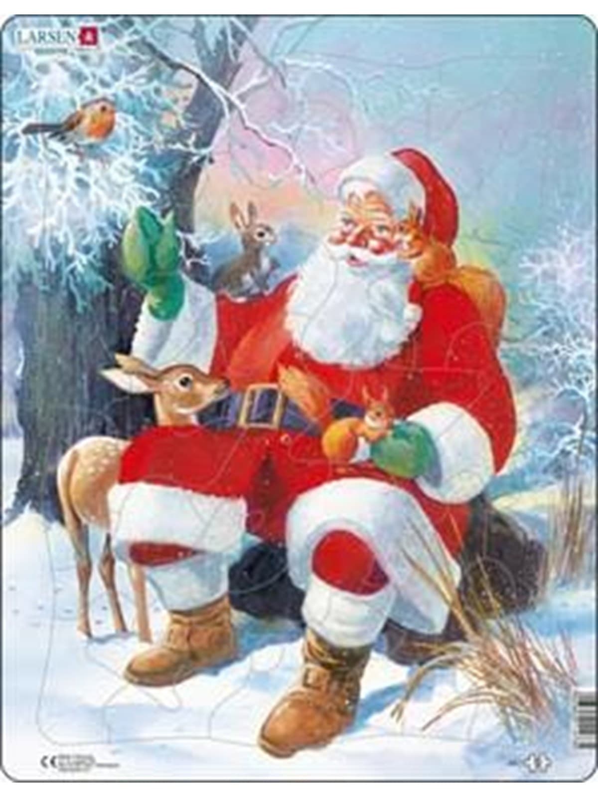 Larsen Puzzles Santa Claus with Animals Jigsaw Puzzle - 32 pieces Maxi (36.5 x 28.5 cm) 2D Puzzles