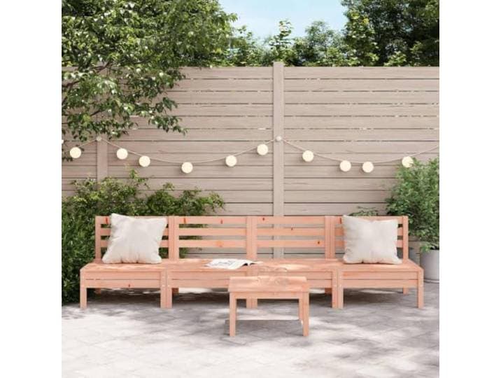 KTHLBRH Sofas ohne Armlehnen für den Garten, 4 Stück, Massivholz Douglas Modulares Lattenrost-Design, wetterfest, 110 kg pro Sitz, für Terrasse und Terrasse