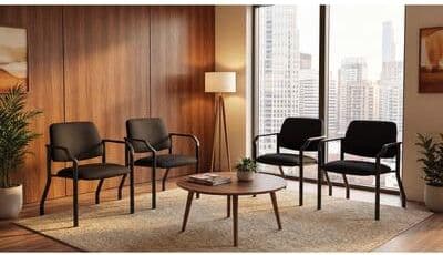 Office Star Products Big & Tall Black Metal Guest Chair