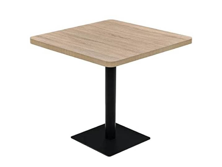 vidaXL Bistrotafel vierkant 80x80x75 cm MDF en staal eikenkleur