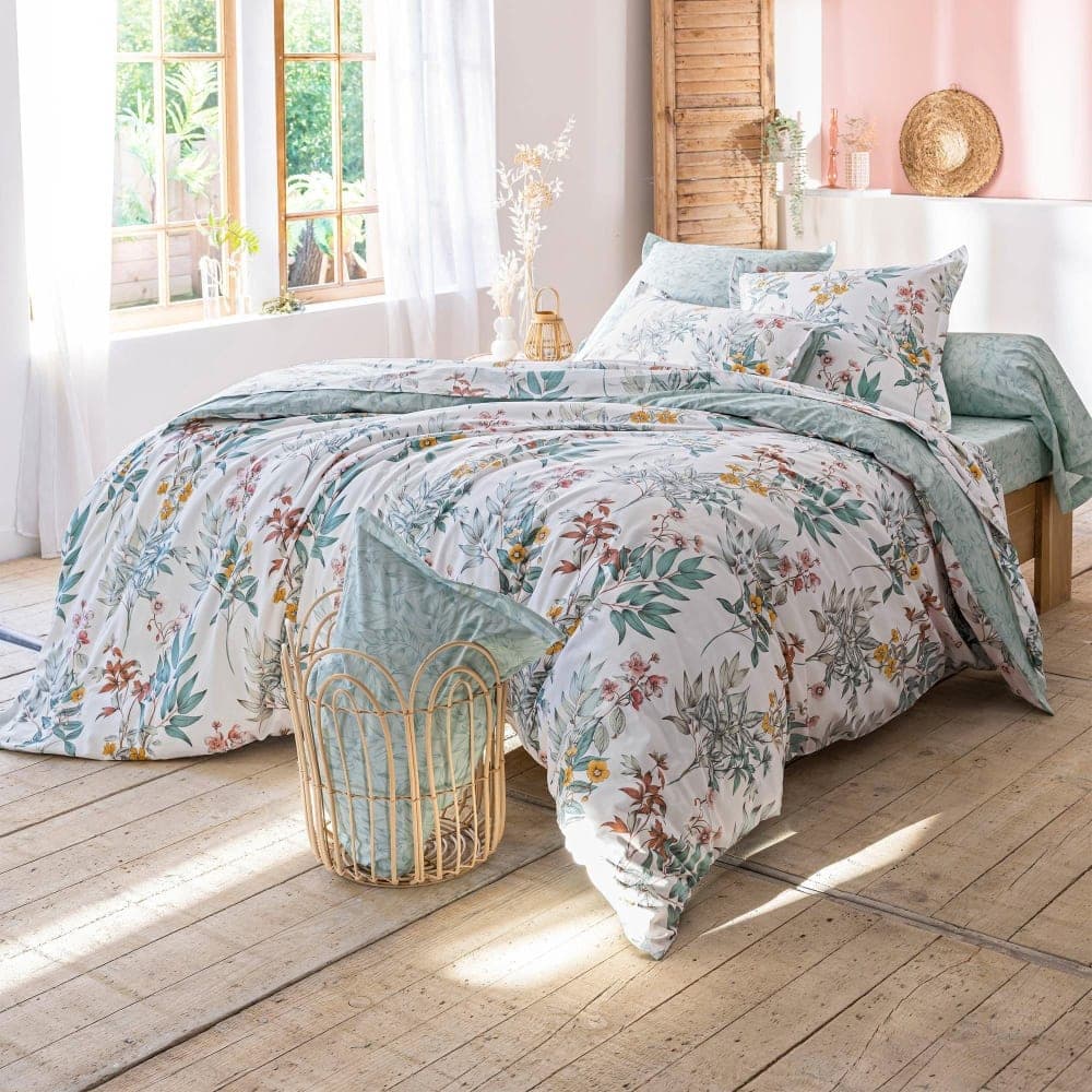 Becquet Housse de couette en coton vert 260x240cm Vert 240x1x260cm