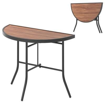 Costway Half-Round Folding Event Table with Metal Frame