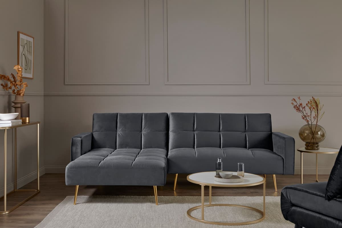 Ecksofa JAHNKE "CHILLAX POSH CORNER", grau (platingrau), B:244cm H:85cm T:150cm, Sofas, Ecksofa, mit Schlaffunktion, wechselseitig montierbar, 244 x 150 cm