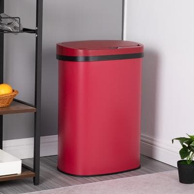 Furniture of America Motion Sensor 13 Gallon 50 Liter Stainless Steel Odorless Slim Trash Can