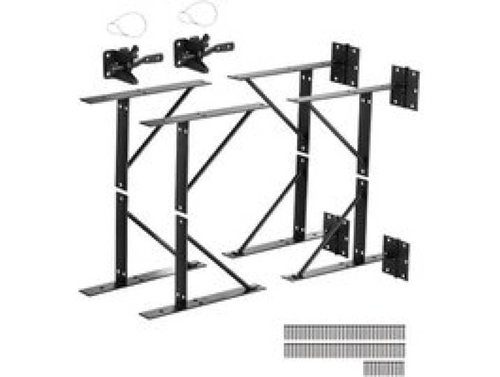 VEVOR Support d'angle de portail anti-affaissement en fer, kit quincaillerie de cadre porte, 2 ensembles, avec loquet verrouillage, corde de verrouillage à loquet, pour porte hangar, portails corral