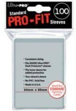 64x89mm Ultra Pro: Deck Protector Sleeve Pro-Fit Clear (100) Toploader