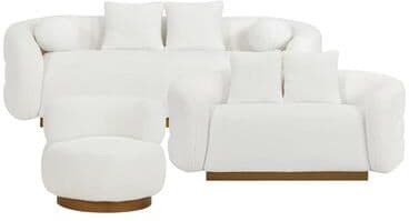 Fremont & Park Selsey 3-Piece Sherpa Fabric Living Room Sofa Set