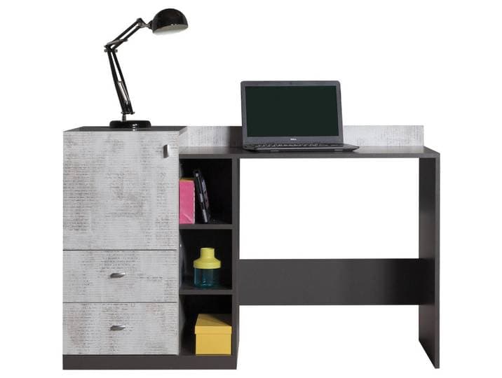 SCHREIBTISCH FIUME 130x55x84 cm Bürotisch Computertisch, Graphitfarben
