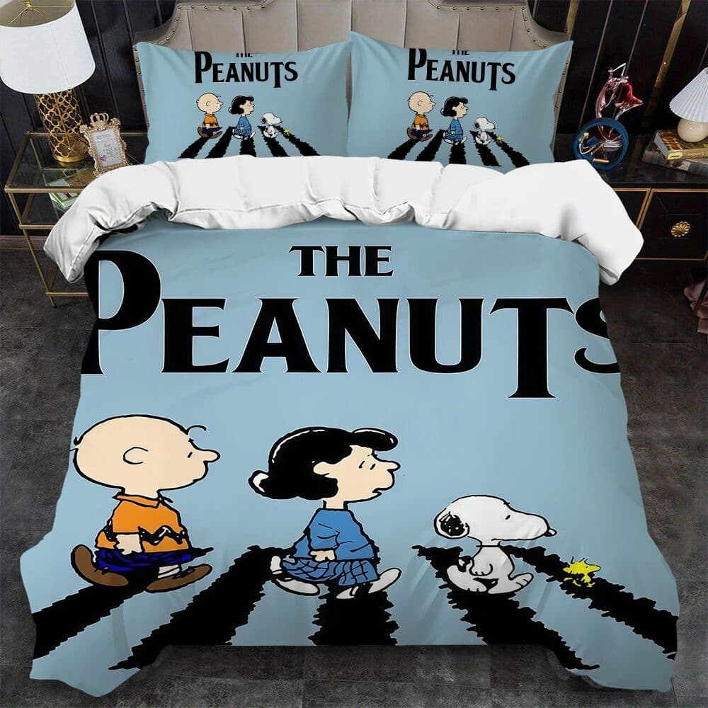 NONE Cartoon Dog S-SnoopyS Duvet Cover Set Soft Wash Bed 3 Piece Summer Comfortable Student Dormitory Home Baby Bedding Best seller