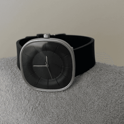 Uplifted Trends Luxury Womens Square Face Silicone Watch Waterproof Quartz Timepiece black