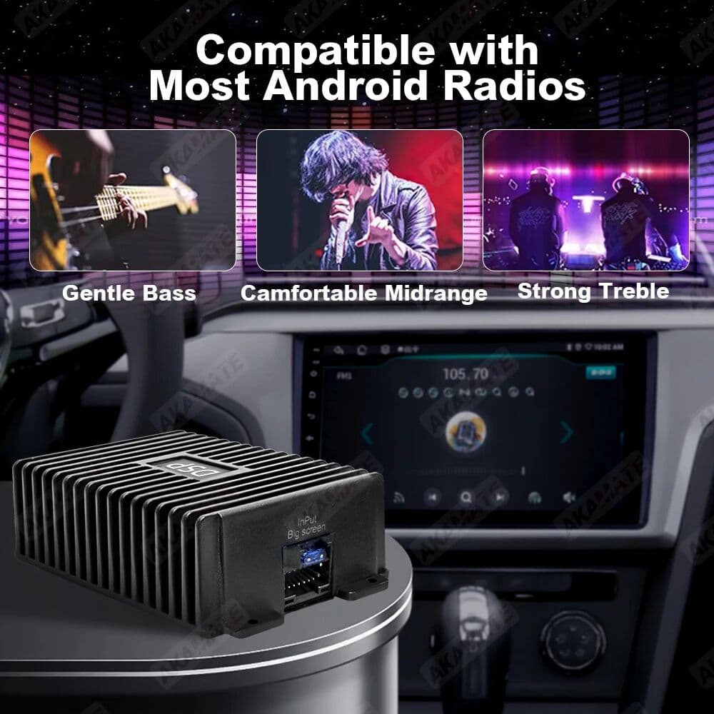 AKAMATE Car Radio Amplifier for Android Radio DSP Non Destructive Modification Speaker Enhance Sound Car Audio Processor 4 Channel