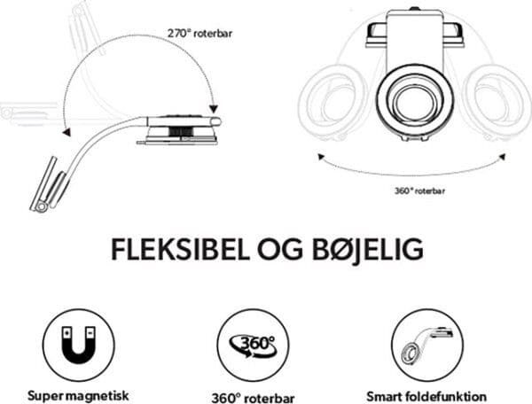 Avant Fleksibel Mobilholder Med Sugekop, Sort