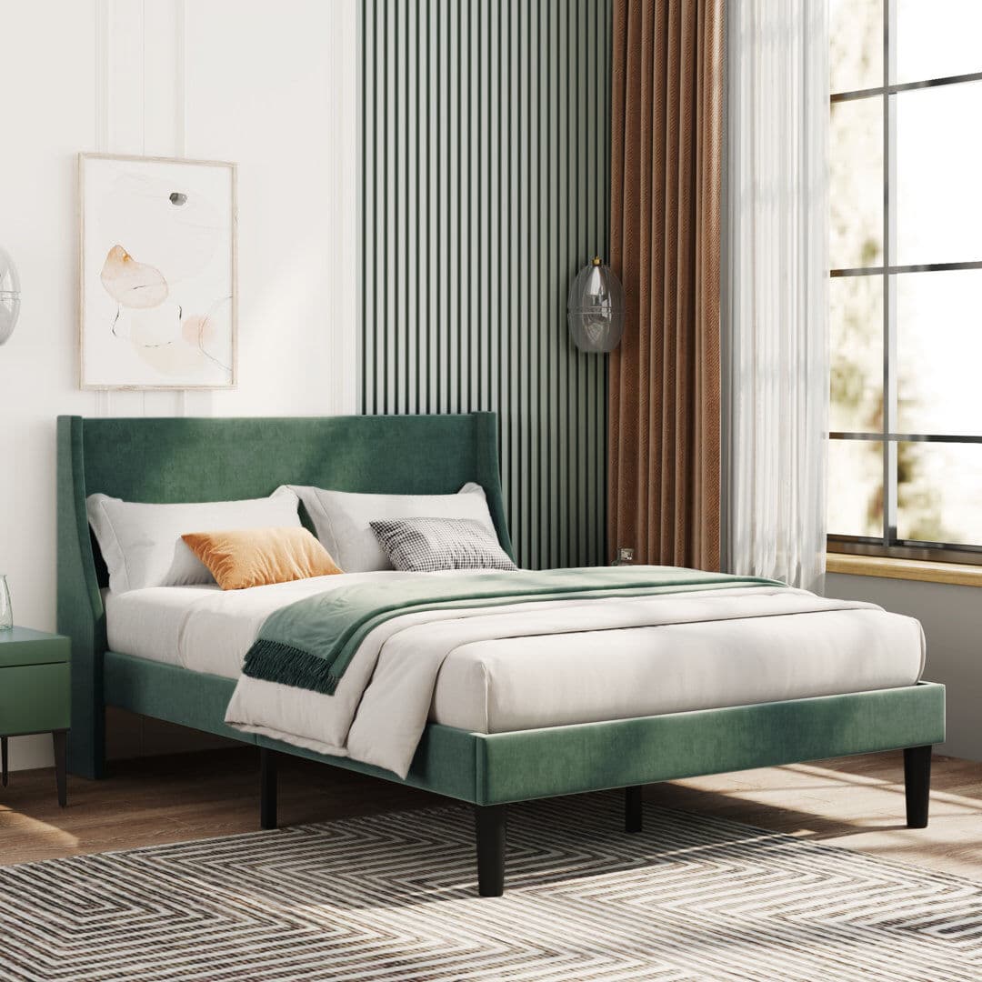 Fairmont Park Upholstered Storage Bed Green 96cm H X 142cm W X 197cm L