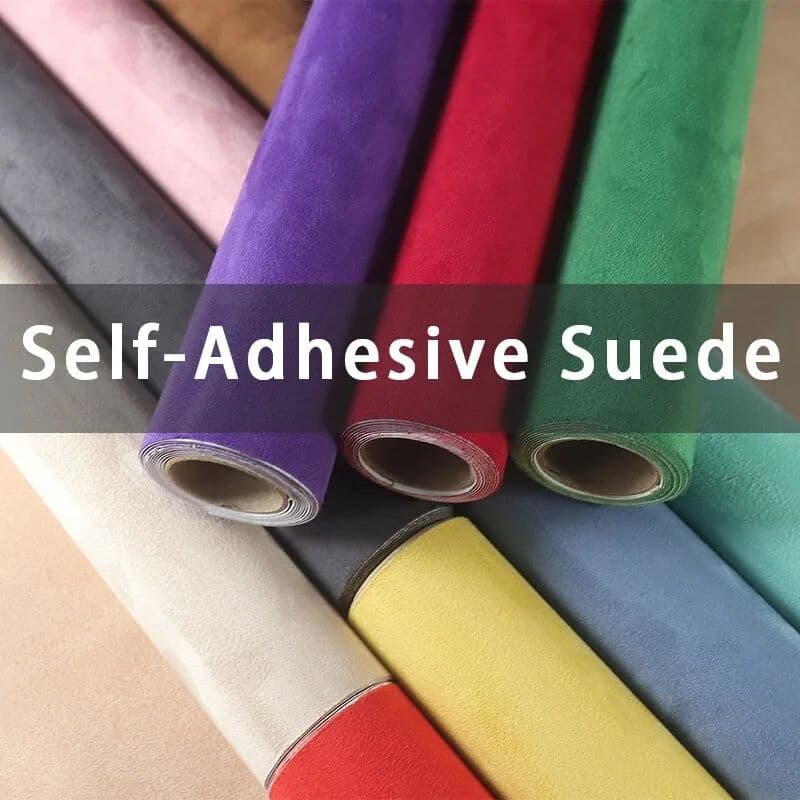 NONE 50x140cm Self Adhesive Suede Wrap Fabric Faux Suede Leather for Car Interior Dashboard Modification Sofa Repair Velvet Sticker