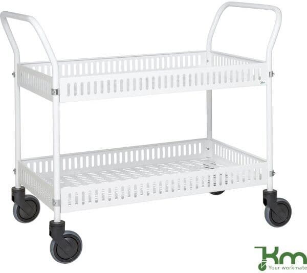 Kongamek Butiks-/plukkevogn 2 Trådkurve, 950x540x1000, Hvid