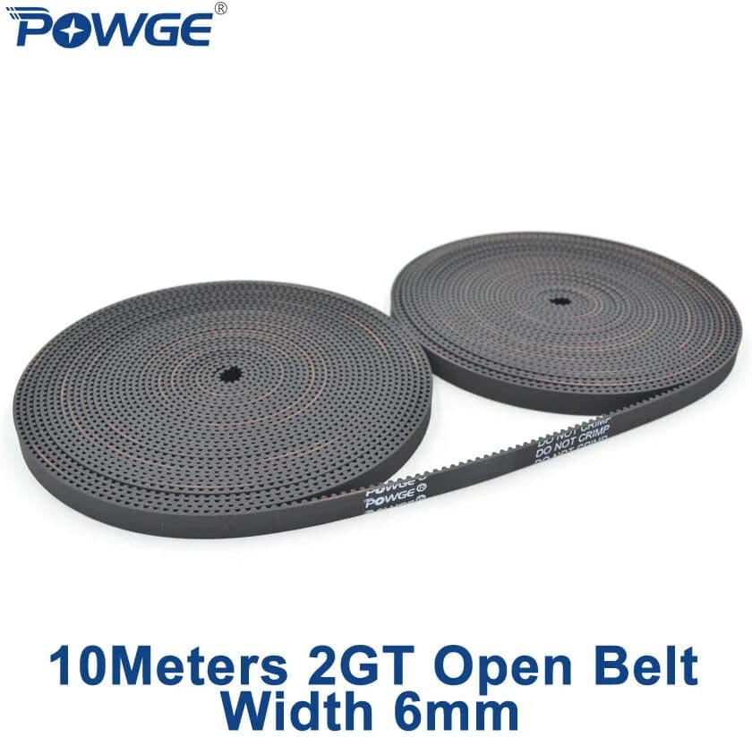 POWGE 2MGT 2M 2GT GT2 open synchronous Timing belt 2M-6 2GT-6 width 6mm Rubber Small backlash Linear Motion 3D Printer 10Meters
