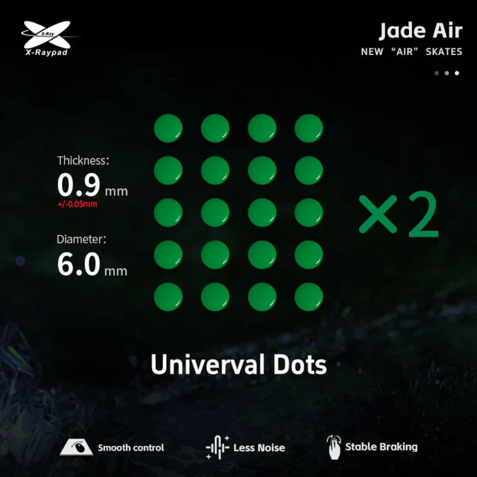 X-raypad Jade Air Mouse Skates - Universal Dots D6.0mm