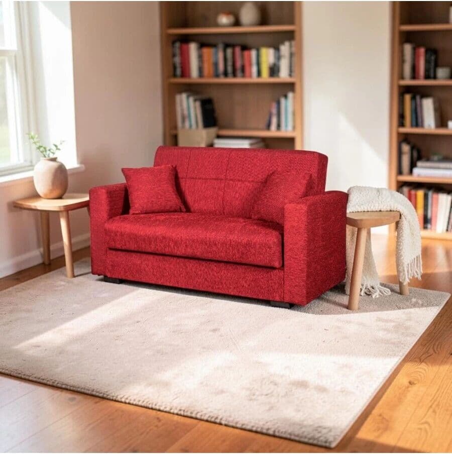 BellaHome DIVANO LETTO 2P NORA ROSSO