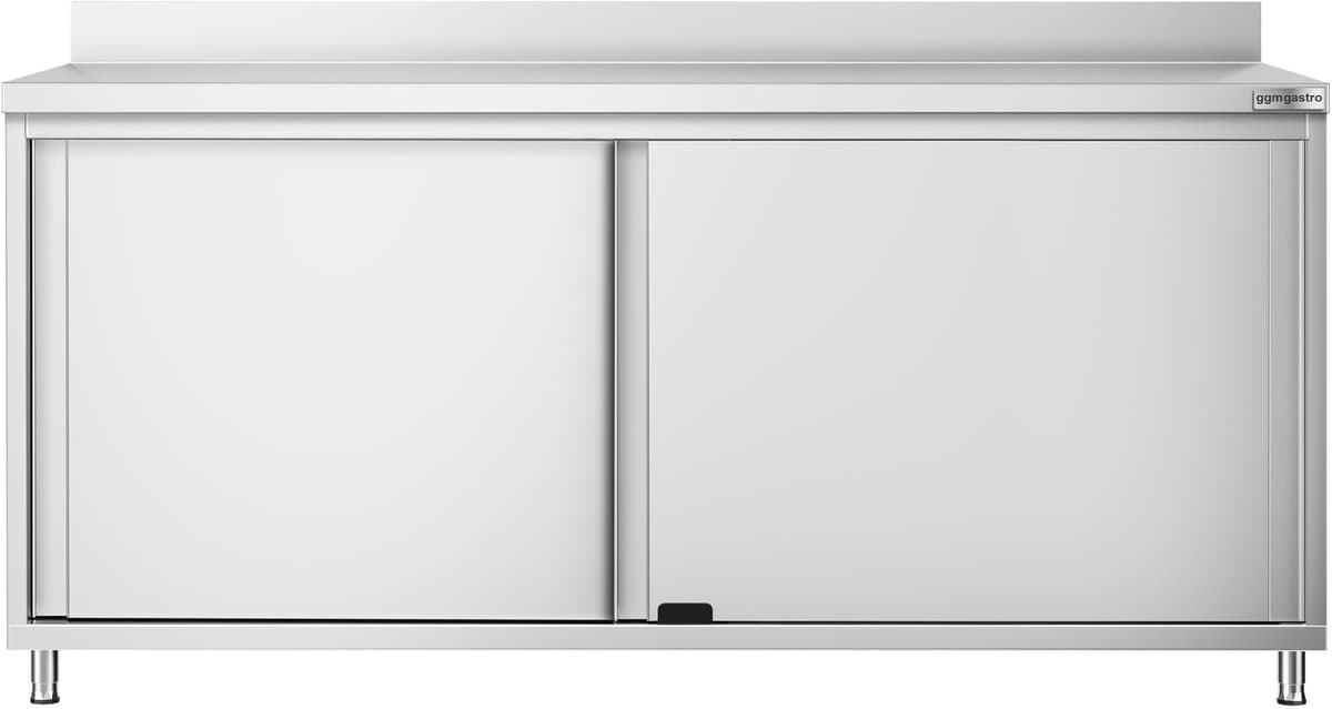 GGM Gastro RVS Werkkast PREMIUM - 1800x700mm - met 2 schuifdeuren - met achteropstand zilver